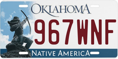 OK license plate 967WNF