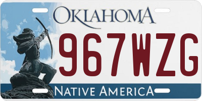 OK license plate 967WZG
