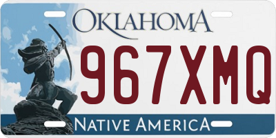 OK license plate 967XMQ