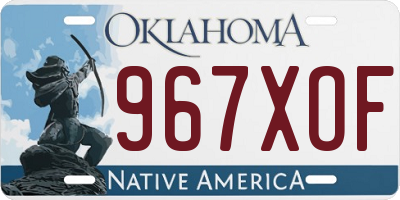 OK license plate 967XOF