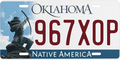 OK license plate 967XOP