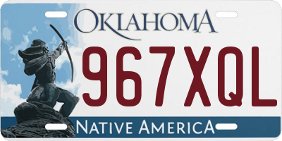 OK license plate 967XQL