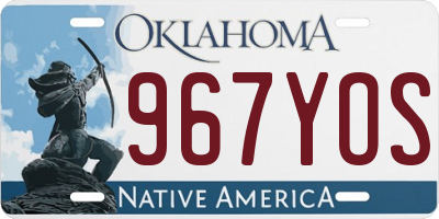 OK license plate 967YOS