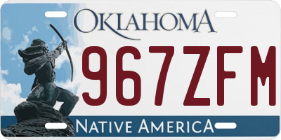 OK license plate 967ZFM