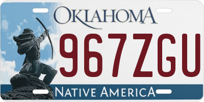 OK license plate 967ZGU