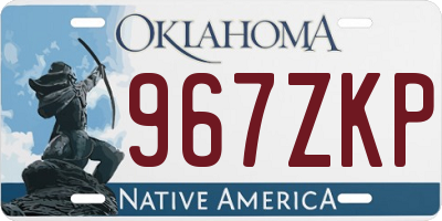 OK license plate 967ZKP