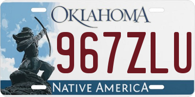 OK license plate 967ZLU