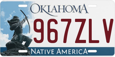 OK license plate 967ZLV