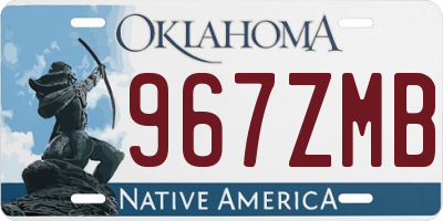 OK license plate 967ZMB