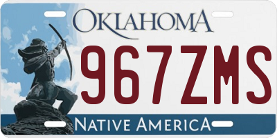 OK license plate 967ZMS