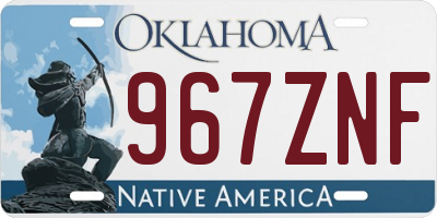 OK license plate 967ZNF