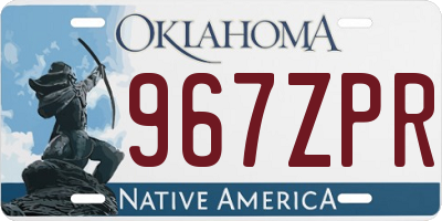 OK license plate 967ZPR