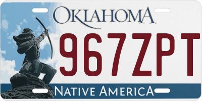 OK license plate 967ZPT