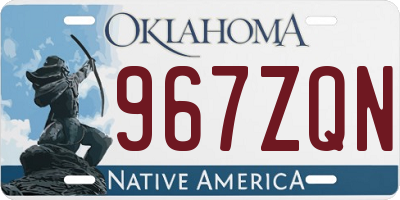 OK license plate 967ZQN