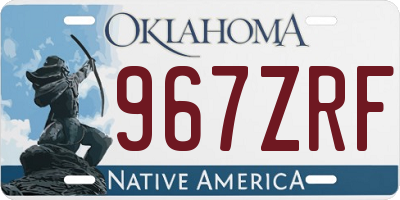 OK license plate 967ZRF