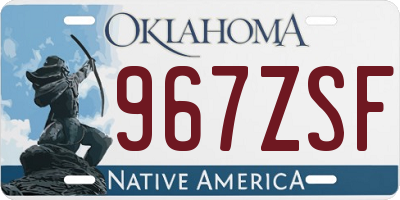 OK license plate 967ZSF