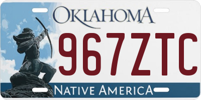OK license plate 967ZTC