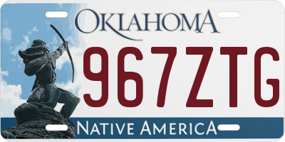 OK license plate 967ZTG