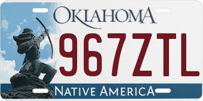 OK license plate 967ZTL