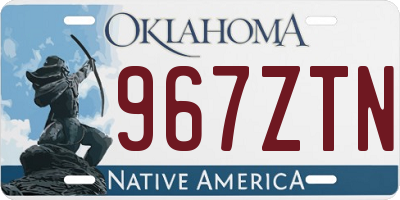 OK license plate 967ZTN