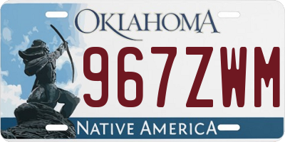 OK license plate 967ZWM
