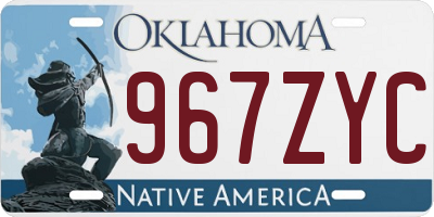 OK license plate 967ZYC