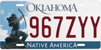 OK license plate 967ZYY