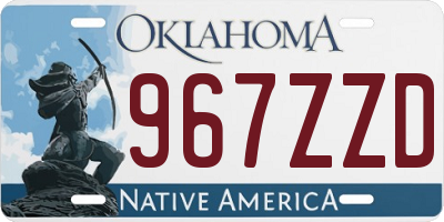 OK license plate 967ZZD