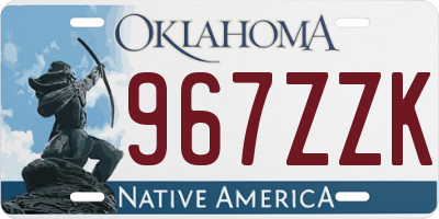 OK license plate 967ZZK
