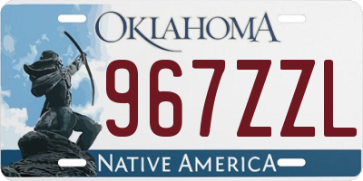 OK license plate 967ZZL