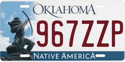 OK license plate 967ZZP