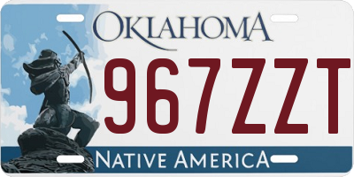OK license plate 967ZZT
