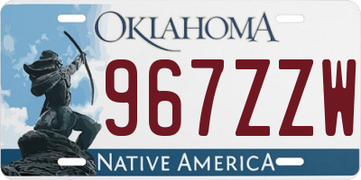 OK license plate 967ZZW