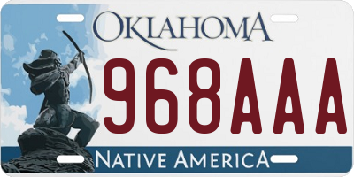 OK license plate 968AAA