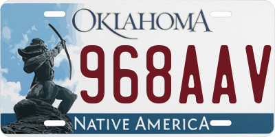 OK license plate 968AAV