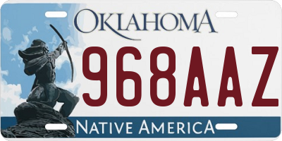 OK license plate 968AAZ