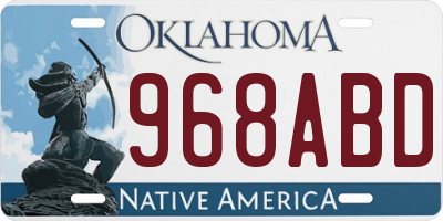 OK license plate 968ABD
