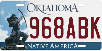 OK license plate 968ABK