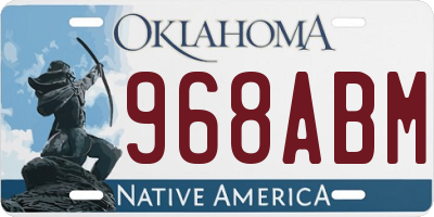 OK license plate 968ABM