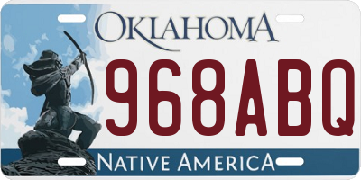 OK license plate 968ABQ