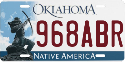 OK license plate 968ABR