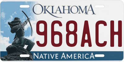 OK license plate 968ACH