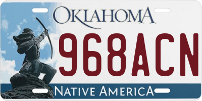 OK license plate 968ACN