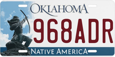 OK license plate 968ADR