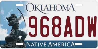 OK license plate 968ADW