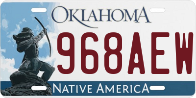 OK license plate 968AEW