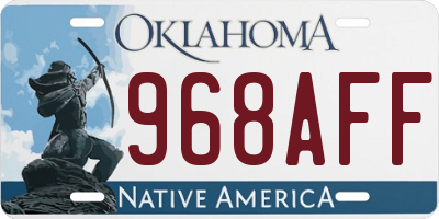 OK license plate 968AFF