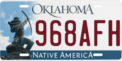 OK license plate 968AFH