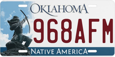 OK license plate 968AFM