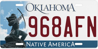OK license plate 968AFN